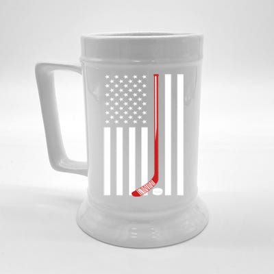 American Flag Ice Hockey Usa Patriotic Gift Player Gift Beer Stein