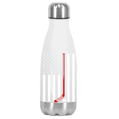 American Flag Ice Hockey Usa Patriotic Gift Player Gift Stainless Steel Insulated Water Bottle