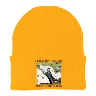 A Freak In The Sheets Killer On The Streets Halloween Knit Cap Winter Beanie