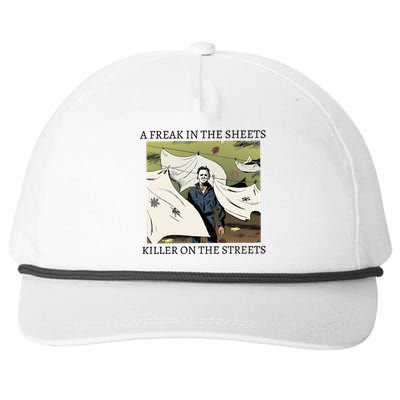 A Freak In The Sheets Killer On The Streets Halloween Snapback Five-Panel Rope Hat