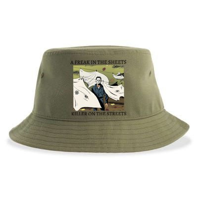 A Freak In The Sheets Killer On The Streets Halloween Sustainable Bucket Hat