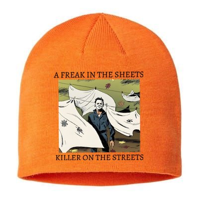 A Freak In The Sheets Killer On The Streets Halloween Sustainable Beanie