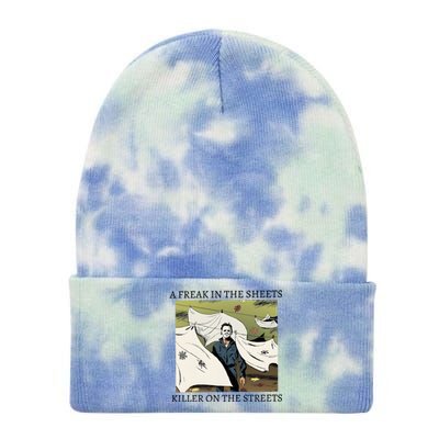 A Freak In The Sheets Killer On The Streets Halloween Tie Dye 12in Knit Beanie