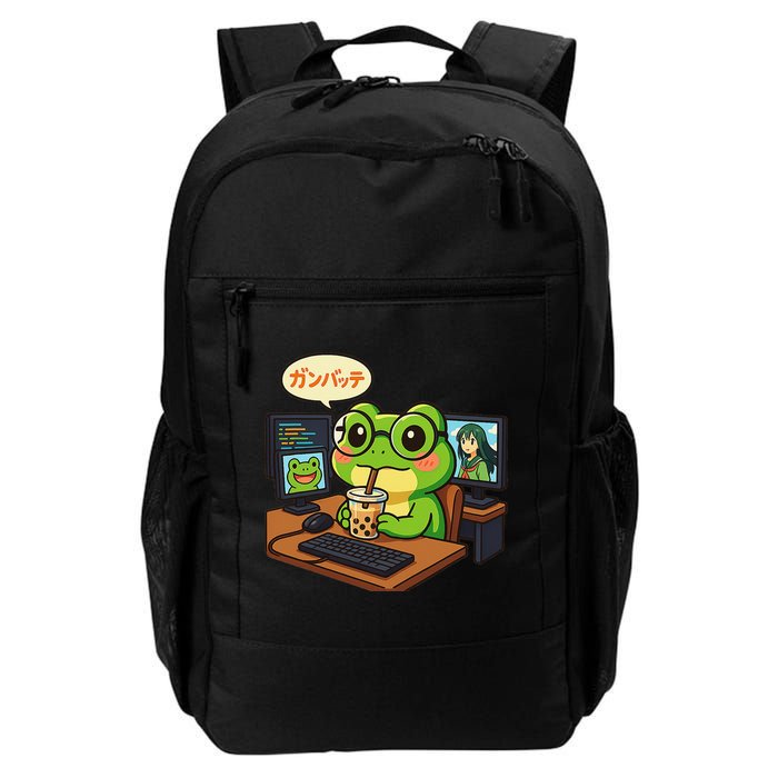 Anime Frog IT Geek Otaku Coding Desk Boba Lover Gift Daily Commute Backpack