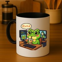 Anime Frog IT Geek Otaku Coding Desk Boba Lover Gift Coffee Mug
