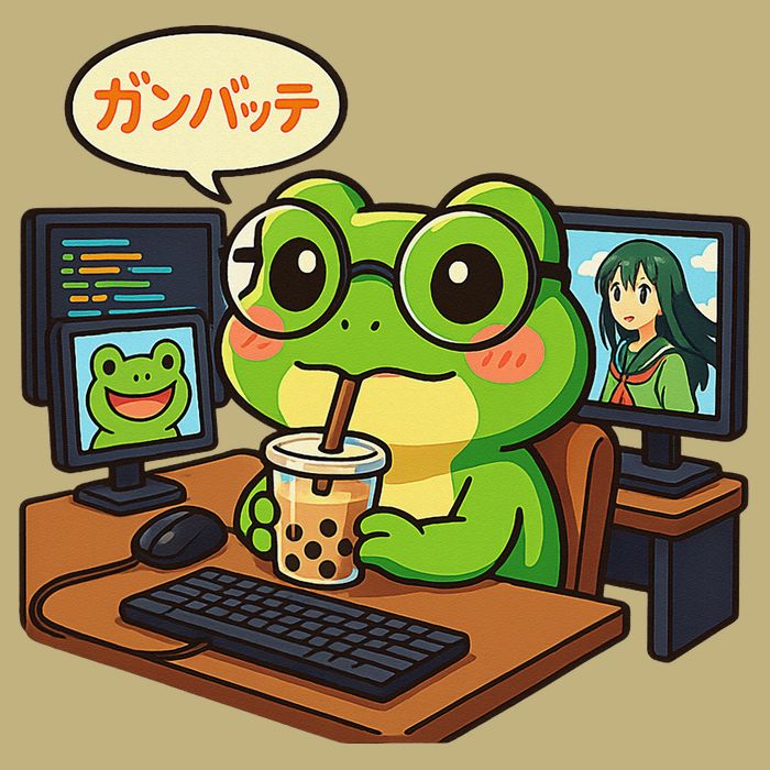 Anime Frog IT Geek Otaku Coding Desk Boba Lover Gift Mousepad