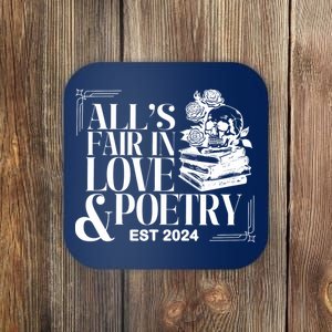 AllS Fair In Love & Poetry Funny Valentines Day Coaster