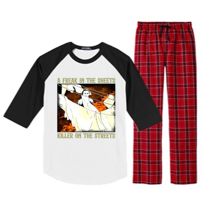 A Freak In The Sheets Killer On The Streets Michael Halloween Raglan Sleeve Pajama Set