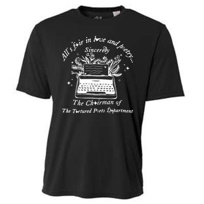 AllS Fair In Love & Poetry Funny Valentines Day Cooling Performance Crew T-Shirt