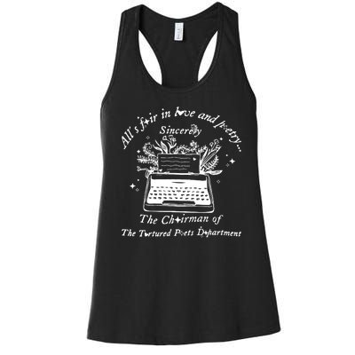 AllS Fair In Love & Poetry Funny Valentines Day Women's Racerback Tank