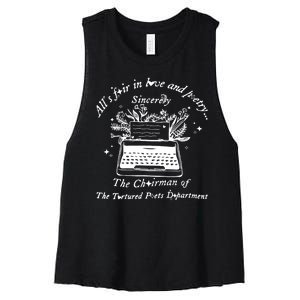 AllS Fair In Love & Poetry Funny Valentines Day Women's Racerback Cropped Tank