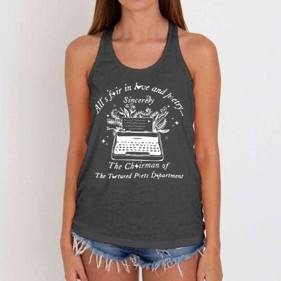 AllS Fair In Love & Poetry Funny Valentines Day Women's Knotted Racerback Tank