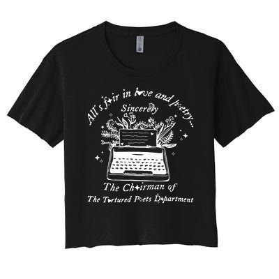 AllS Fair In Love & Poetry Funny Valentines Day Women's Crop Top Tee