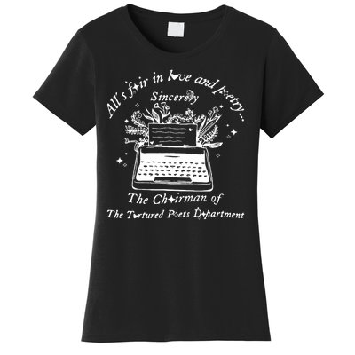 AllS Fair In Love & Poetry Funny Valentines Day Women's T-Shirt