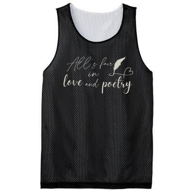 AllS Fair In Love & Poetry Funny Valentines Day Mesh Reversible Basketball Jersey Tank