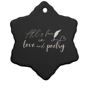 AllS Fair In Love & Poetry Funny Valentines Day Ceramic Star Ornament