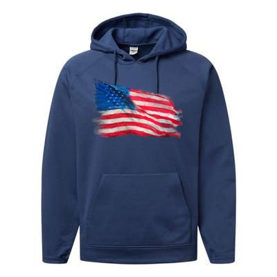 American Flag Independence Day Performance Fleece Hoodie