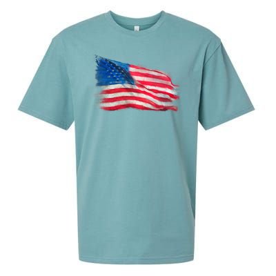 American Flag Independence Day Sueded Cloud Jersey T-Shirt