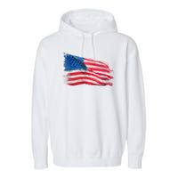 American Flag Independence Day Garment-Dyed Fleece Hoodie