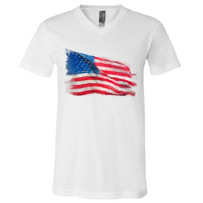 American Flag Independence Day V-Neck T-Shirt