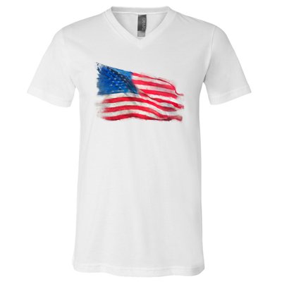 American Flag Independence Day V-Neck T-Shirt