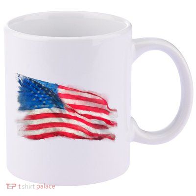 American Flag Independence Day 11oz C Handle Ceramic Mug