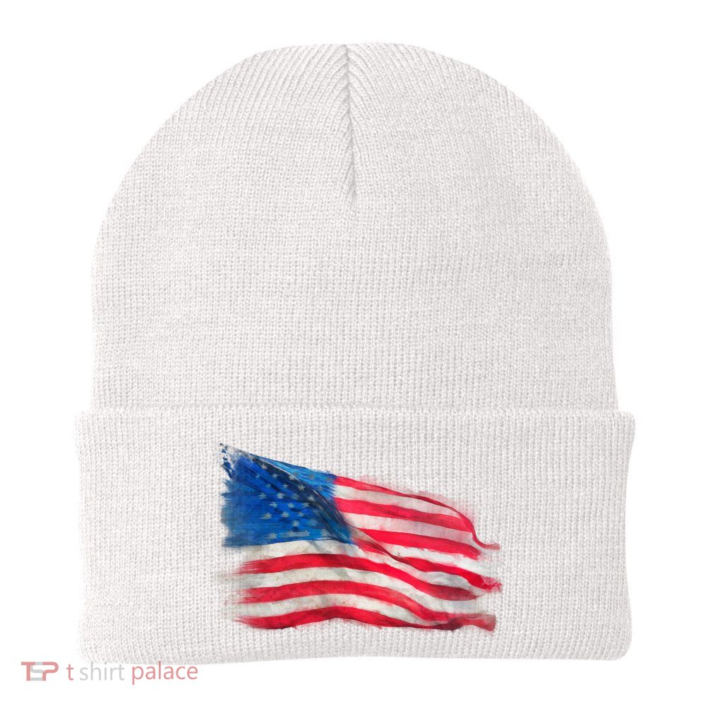 American Flag Independence Day Knit Cap Winter Beanie