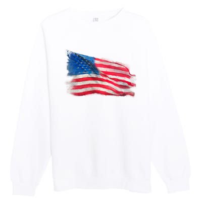 American Flag Independence Day Premium Crewneck Sweatshirt