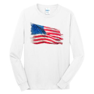 American Flag Independence Day Tall Long Sleeve T-Shirt