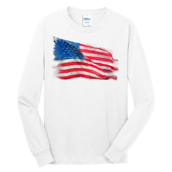 American Flag Independence Day Tall Long Sleeve T-Shirt