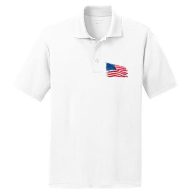 American Flag Independence Day PosiCharge RacerMesh Polo