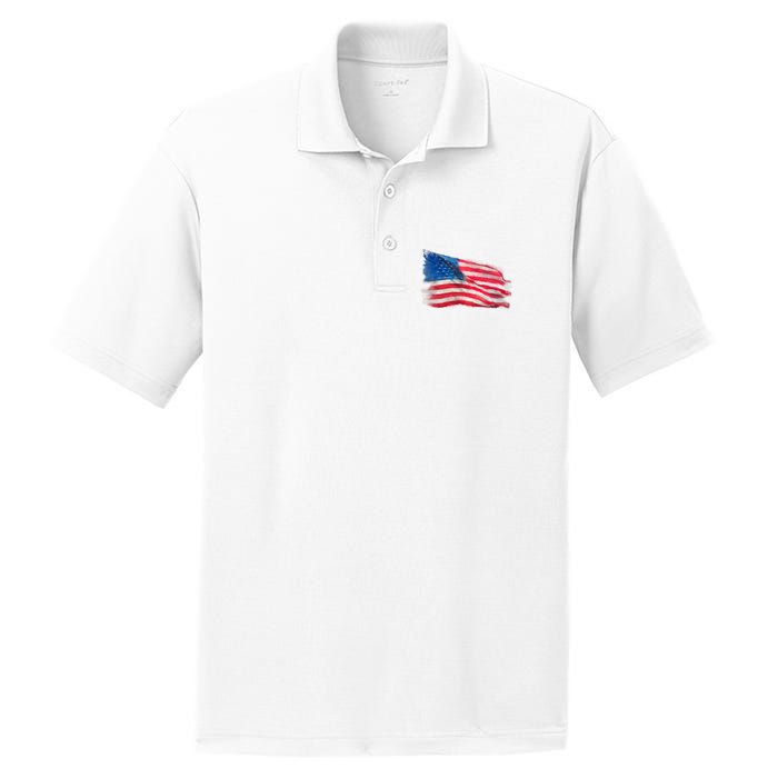 American Flag Independence Day PosiCharge RacerMesh Polo