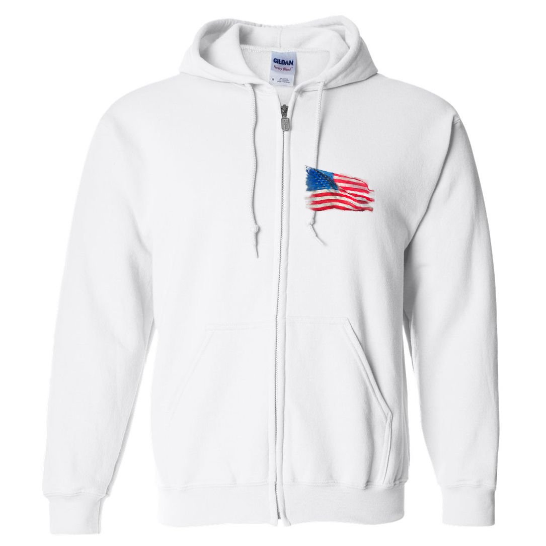 American Flag Independence Day Full Zip Hoodie