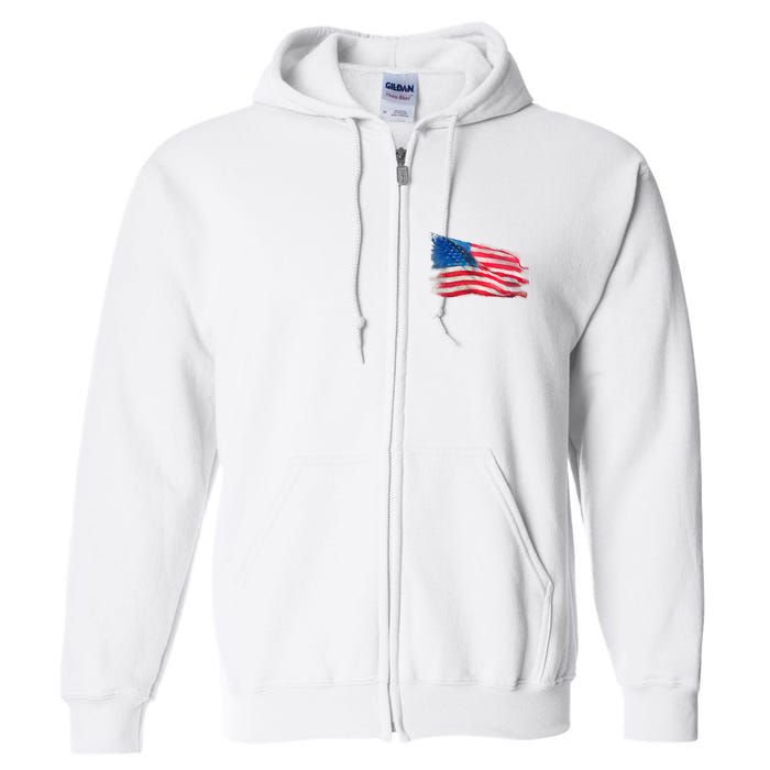 American Flag Independence Day Full Zip Hoodie