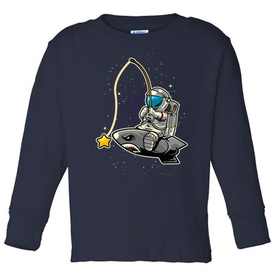 Astronaut Fishing In The Space Toddler Long Sleeve Shirt