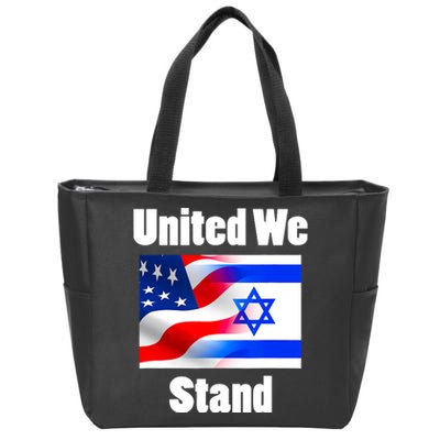 American Flag Israel Flag United We Stand With Israel Zip Tote Bag