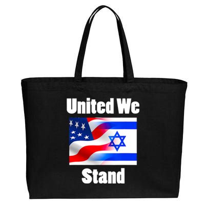 American Flag Israel Flag United We Stand With Israel Cotton Canvas Jumbo Tote