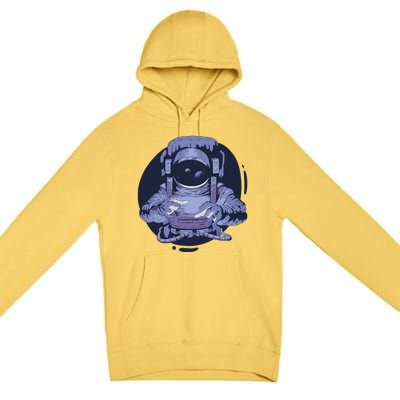 Astronaut Floating In Space Premium Pullover Hoodie