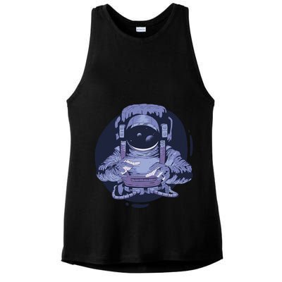 Astronaut Floating In Space Ladies PosiCharge Tri-Blend Wicking Tank