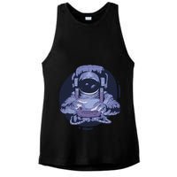 Astronaut Floating In Space Ladies PosiCharge Tri-Blend Wicking Tank