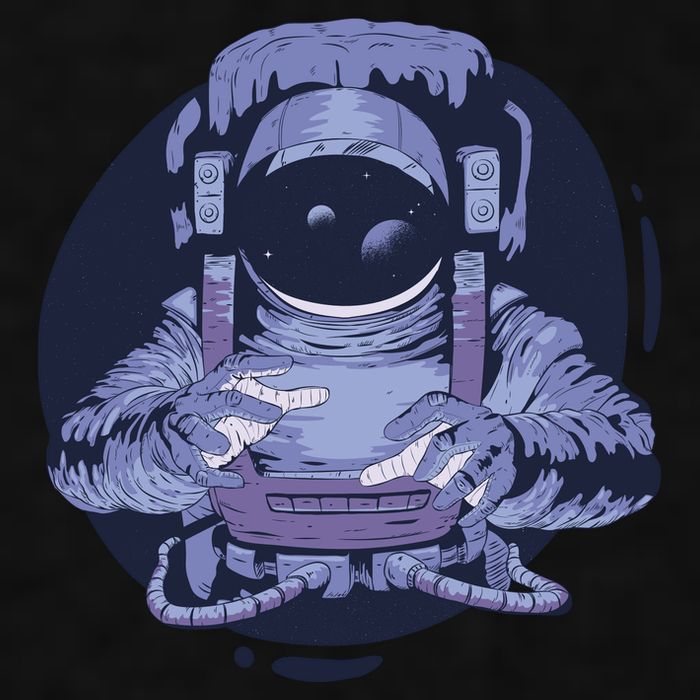 Astronaut Floating In Space Ladies PosiCharge Tri-Blend Wicking Tank