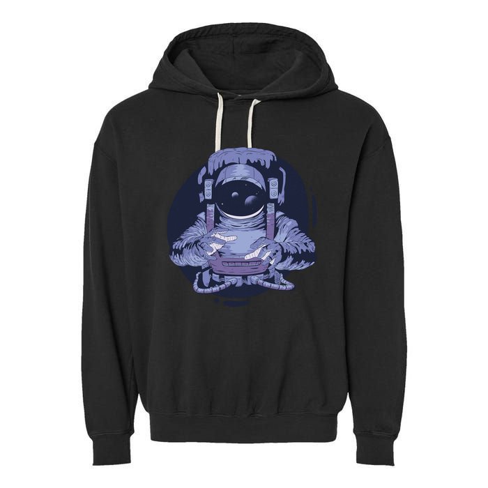 Astronaut Floating In Space Garment-Dyed Fleece Hoodie