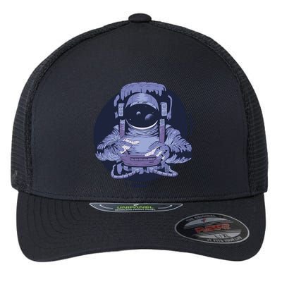 Astronaut Floating In Space Flexfit Unipanel Trucker Cap