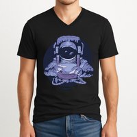Astronaut Floating In Space V-Neck T-Shirt