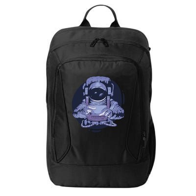 Astronaut Floating In Space City Backpack