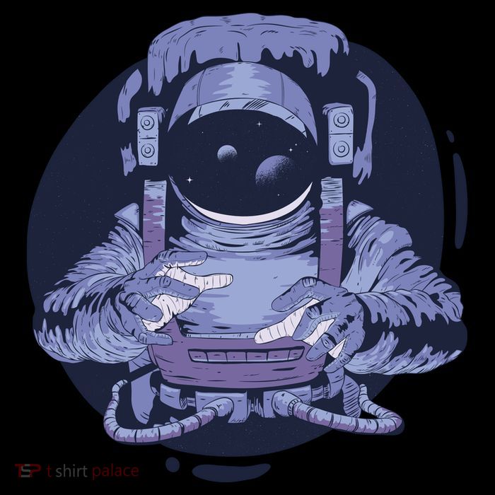 Astronaut Floating In Space Button