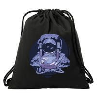 Astronaut Floating In Space Drawstring Bag
