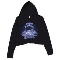 Astronaut Floating In Space Crop Fleece Hoodie