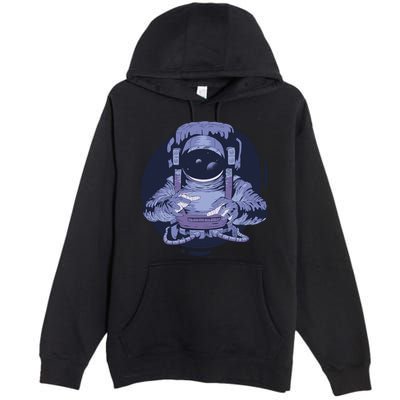 Astronaut Floating In Space Premium Pullover Hoodie