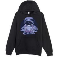 Astronaut Floating In Space Premium Pullover Hoodie
